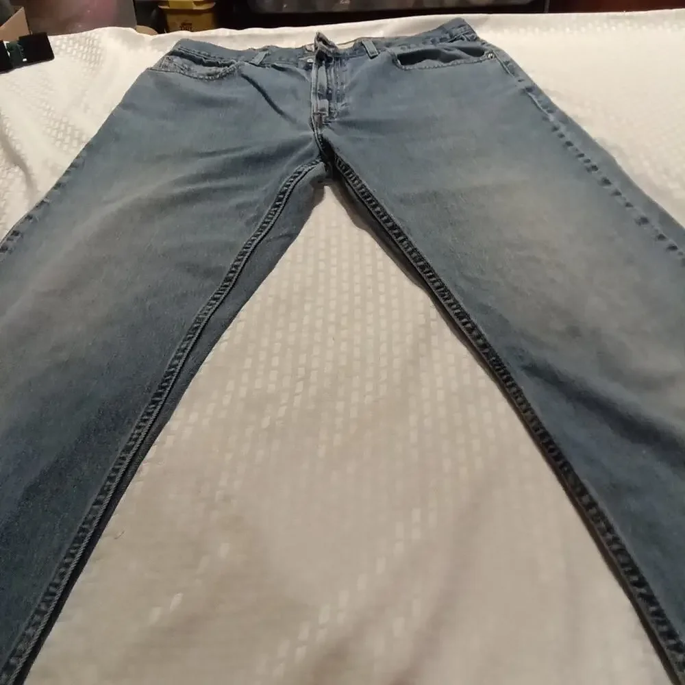Levi's 505 Mens 38/34 Light Wash 5 Pocket Regular Fit Western Work Chore
